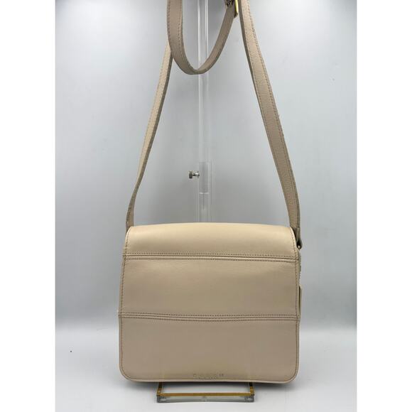Coach Vintage Tribeca Flap Bag| 1990s Leather 9092 Cream/Bone Crossbody - Picture 1 of 12